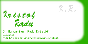 kristof radu business card